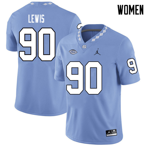 Jordan Brand Women #90 Gavin Lewis North Carolina Tar Heels College Football Jerseys Sale-Carolina B